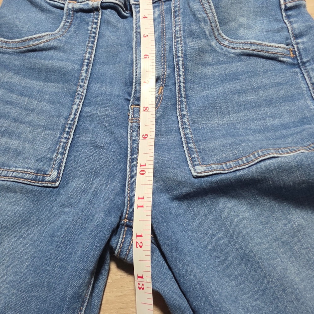 American Eagle Flare Jeans Womens 2 Blue Next Level Stretch High Rise Patch Pock - Picture 8 of 10